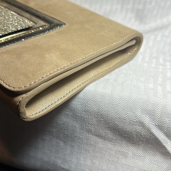 AUTHENTIC JIMMY CHOO CLUTCH PURSE WRISTLET SUEDE ALARA - Picture 11 of 16